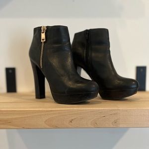 Aldo Black Leather Booties, size 7